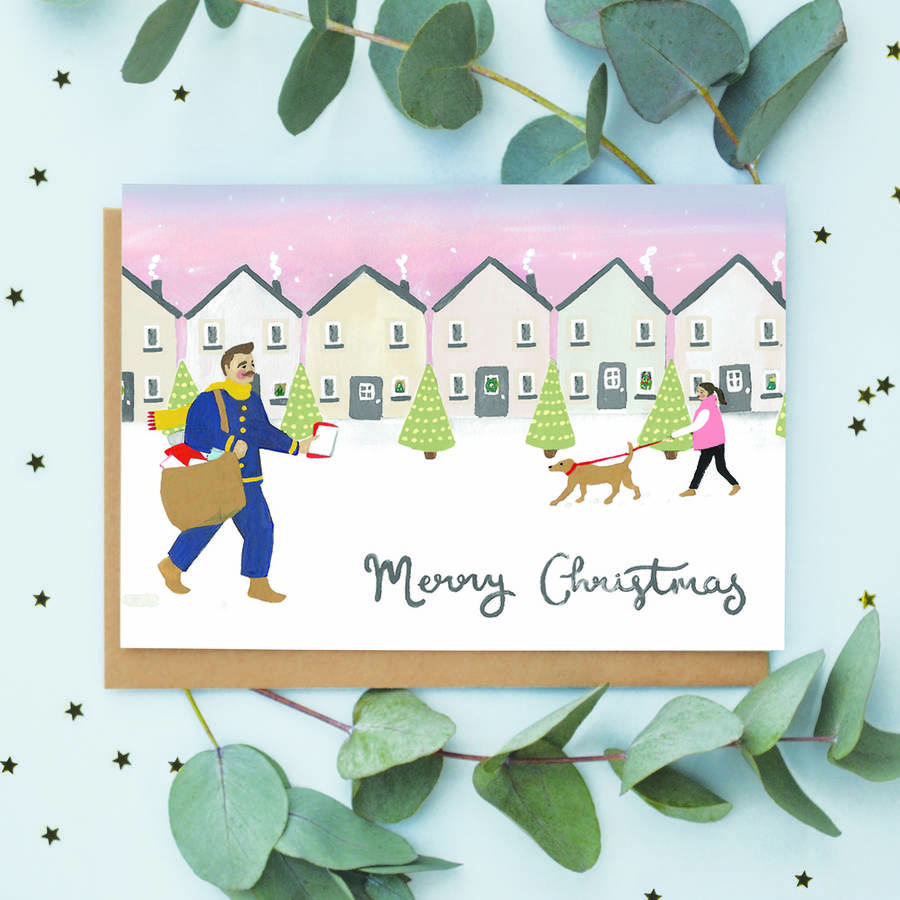 Christmas Postman Card By Jade Fisher