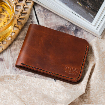 Personalised Classic Leather Bifold Wallet Four Slots, 2 of 9