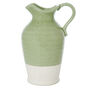 Green And White Dipped Ceramic Jug Vase, thumbnail 2 of 9