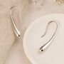 Recycled Sterling Silver Molten Teardrop Earrings – 25mm, thumbnail 4 of 6