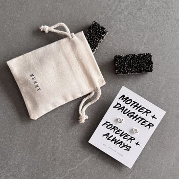 Mother + Daughter Sterling Silver Heart Knot Earrings, 2 of 10