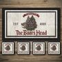 Personalised Bar Runner And Coasters Boars Head, thumbnail 1 of 8