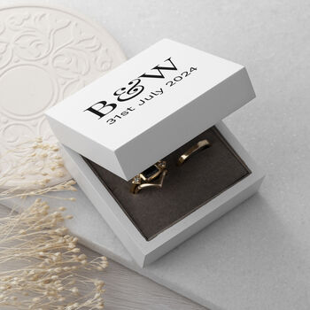 Personalised Couple’s Initials Double Ring Box, 3 of 4