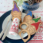 Personalised Christmas Gonk Gnome Painted Napkin Rings, thumbnail 4 of 4