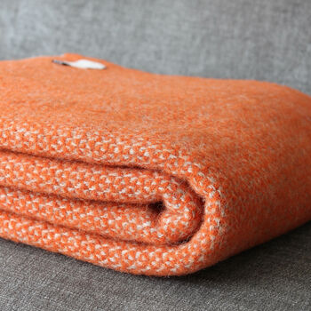 Orange And Grey Woven Wool Throw, 4 of 5