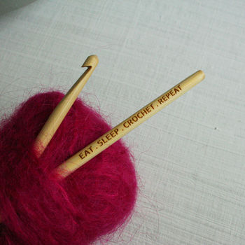 Eat Sleep Engraved Crochet Hook, 5 of 6