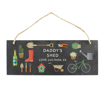 Personalised Hanging Slate Plaque Garden Sign, 6 of 6