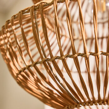 Rattan Pot Bellied Easy Fit Ceiling Shade, 4 of 4