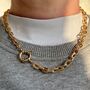 Golden Hour Chunky Plated Chain Large Clasp Necklace, thumbnail 2 of 6