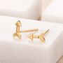 Arrow Stud Earrings, Sterling Silver Or Gold Plated, thumbnail 1 of 6