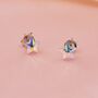 Aurora Ab Cz Star Stud Earrings In Sterling Silver, thumbnail 4 of 8