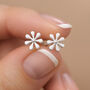 Sterling Silver Daisy Stud Earrings, thumbnail 3 of 10