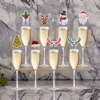 Christmas Party Table Glass Decorations Set Of Eight, 7 of 9