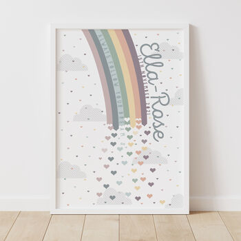 Personalised Rainbow New Baby Print, 2 of 7