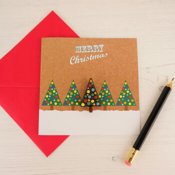 Christmas Card With Handmade Glass Tree Brooch, 2 of 5
