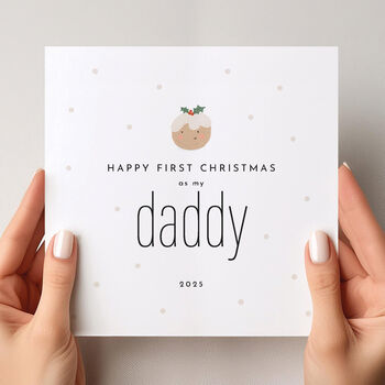 Happy First Christmas As My Mummy / Daddy Card: Cute Christmas Pudding Design, 6 of 12