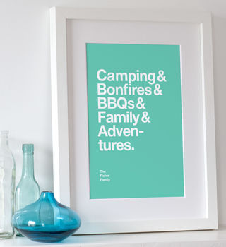 Personalised Typographic 'Favourite Things' Print, 5 of 10