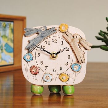 Buuny Rabbit, Hare, Meadow Small Personalised Clock, 2 of 7