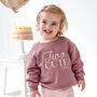 'Two Cute' Embroidered 2nd Birthday Personalised Sweatshirt Jumper, thumbnail 2 of 6