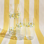 Hand Painted Limoncello Ribbed Highball Glasses Pair, thumbnail 3 of 5