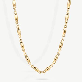 Dainty Fine Bean Women's Chain Necklace In 18k Gold, 2 of 3