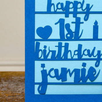 Personalised Papercut 1st Birthday Card, 3 of 7