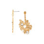 Drop Earrings In Gold Plated And White Crystal, thumbnail 2 of 2