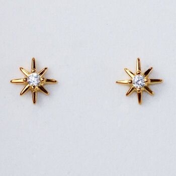 Sterling Silver Sparkly Star Stud Earrings, 5 of 7