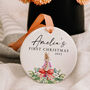 Baby Girl First Christmas Personalised Ceramic Bauble, thumbnail 1 of 8