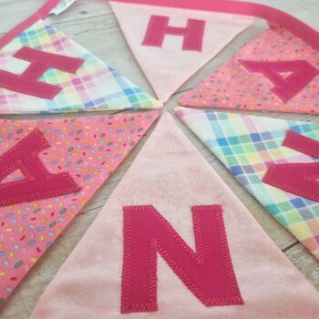 Personalised Bunting Custom Fabric Large Flags, 10 of 12