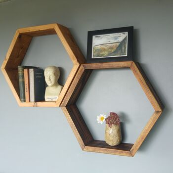 Hexagon Wooden Shelf, 4 of 9