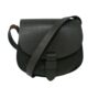 Crossbody Black Loop Closure Leather Saddle Bag Maya, thumbnail 1 of 5