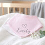 Personalised Heart Bandana Bib Set For Girl, thumbnail 1 of 5
