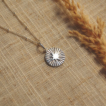Star Burst Necklace With Optional Personalised Initial In Silver, 4 of 8