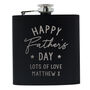 Personalised Father's Day Black Hip Flask, thumbnail 2 of 3