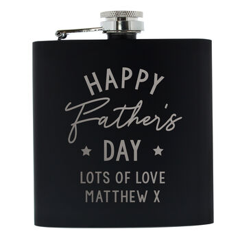 Personalised Father's Day Black Hip Flask, 2 of 3