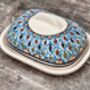 Multi Coloured Patterned Butter Dish, thumbnail 1 of 4