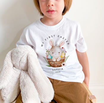 My First Easter Bunny Bodysuit With Name, 6 of 12