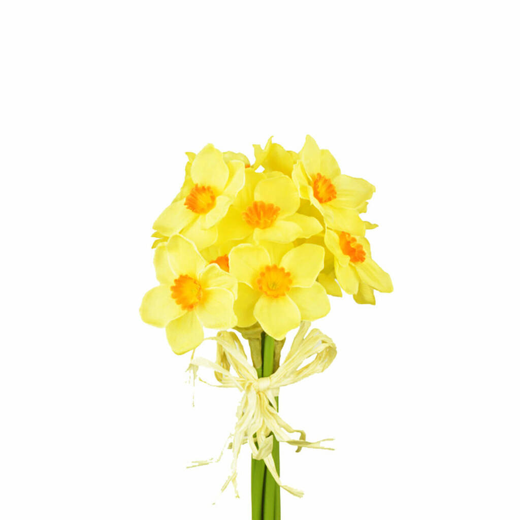 Faux Silk Yellow Mini Daffodil Seven Stem Bundle 27cm
