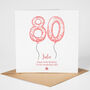 Personalised 80th Birthday Card Her, thumbnail 1 of 3