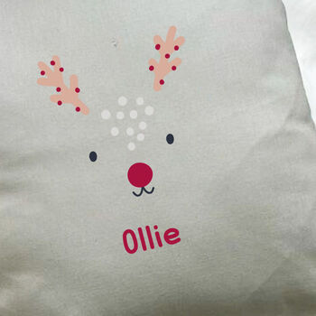 Reindeer Personalised Cushion, 2 of 2