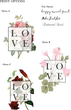 Vintage Love Botanical Personalised Print, 7 of 12