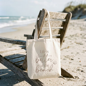 Life Is Better At The Beach Canvas Tote Bag, 2 of 2