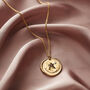Floral Initial Wax Seal Birthstone Necklace, thumbnail 1 of 6