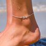 Sterling Silver Flowing Ocean Wave Anklet, thumbnail 1 of 3