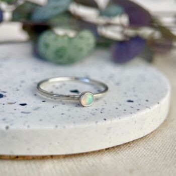 Tiny Opal Skinny Stacking Ring, 5 of 5