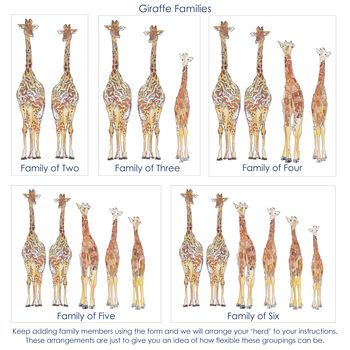 Personalised Giraffe Family Cushion, 2 of 3