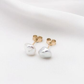 Dot Keshi Pearl Stud Earrings, 2 of 3