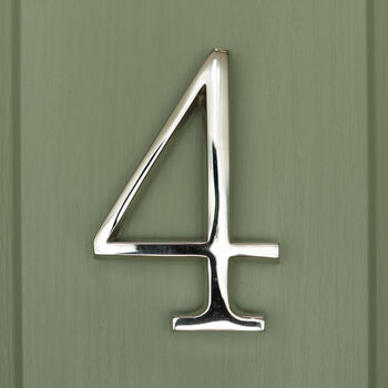 Premium Floating Plain House Numbers In Nickel Finish, 10 of 12