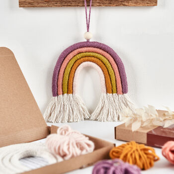 Make Your Own Spring Macrame Rainbow Craft Kit, 4 of 8